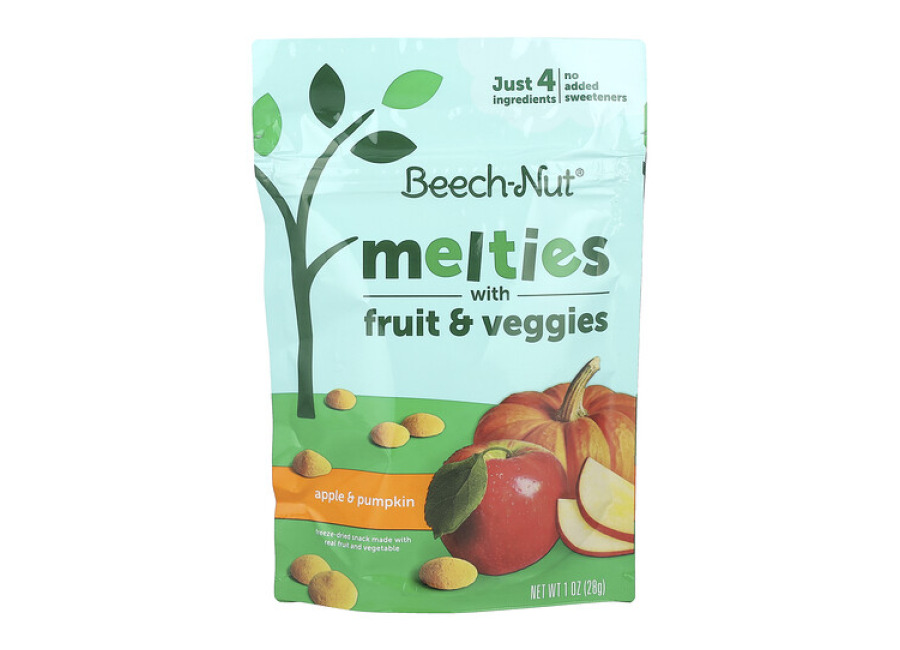 Beech-Nut Melties con frutas y vegetales, 8 meses en adelante, Manzana y calabaza, 28 g (1 oz)