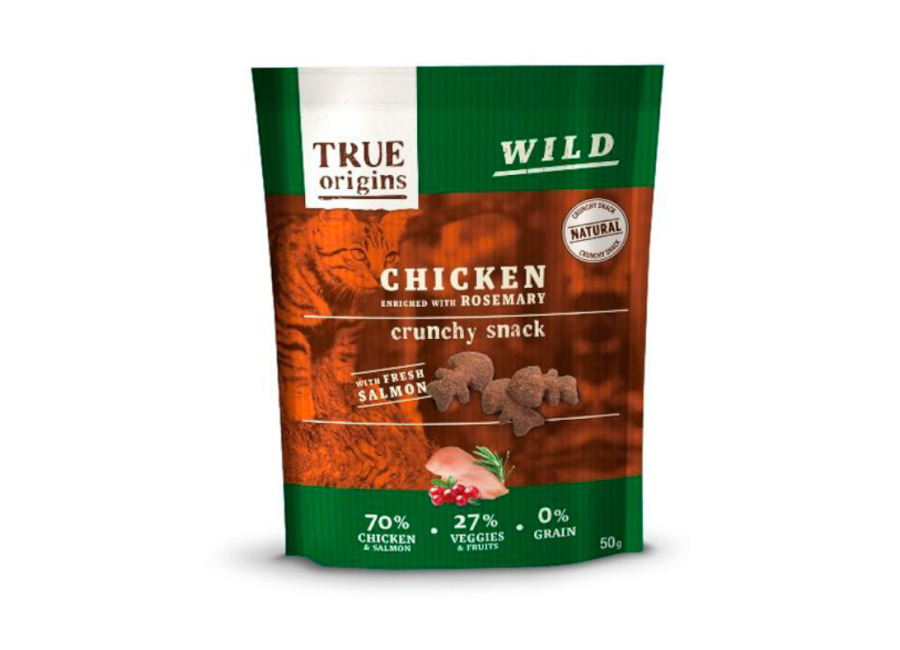 True Origins 6 bolsitas x 50 g True Origins Wild Galletas Pollo y Romero para gatos ¡Pack ahorro!