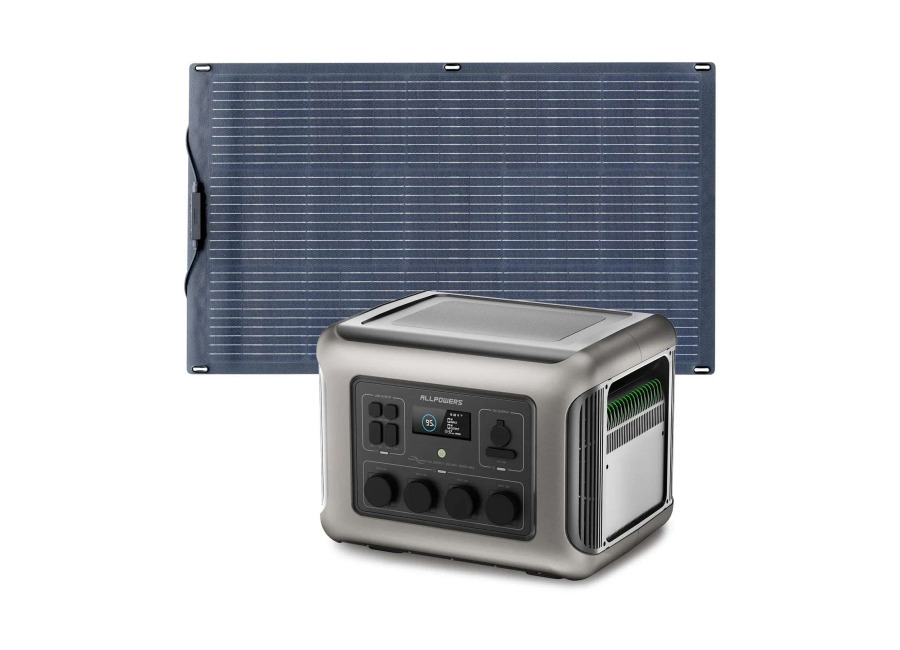 Allpowers Generador Solar 2500W (R2500R2500 V2 + SF100 Panel Solar Flexible 100W) – R2500+1* ( SF100 Panel Solar 100W)