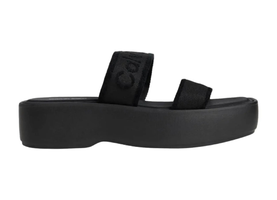 Calvin Klein Mules de plataformas mujer FLATFORM SNDL WEBBING Calvin Klein