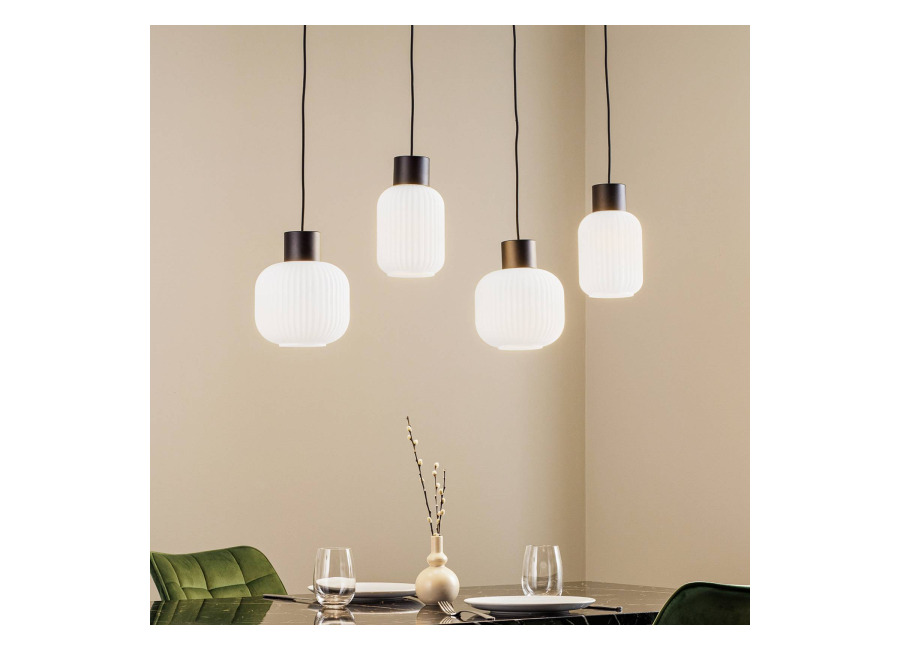Lucande Lomeris lámpara colgante, 4 luces, blanco