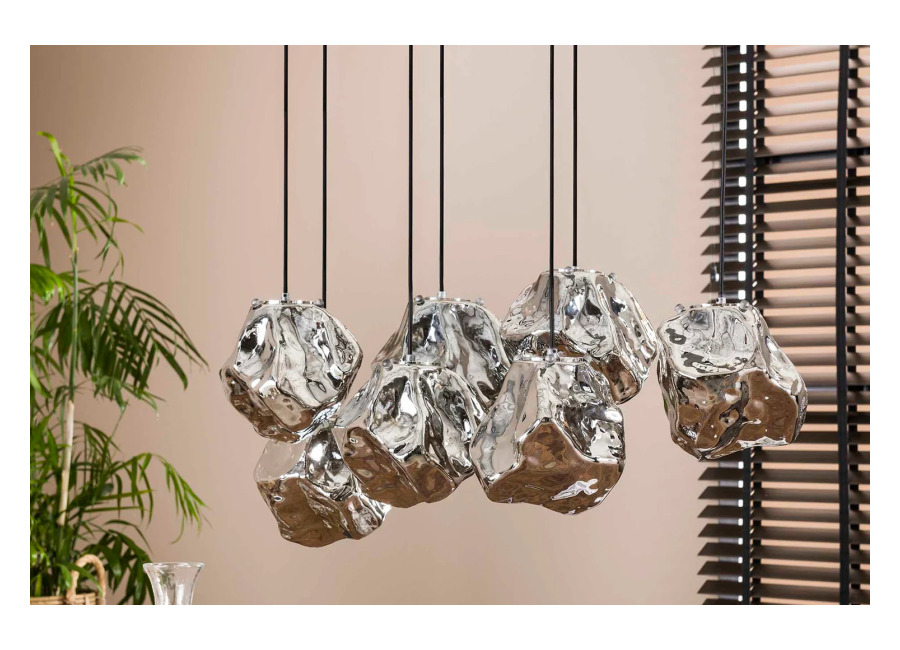 Kawola lámpara colgante EDESSA lámpara colgante 7 puntos de luz cristal plata