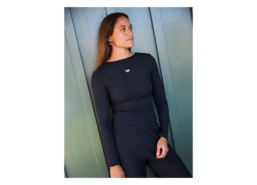 Roxy Rise & Vibe – Camiseta de entrenamiento de manga larga Negro Mujer