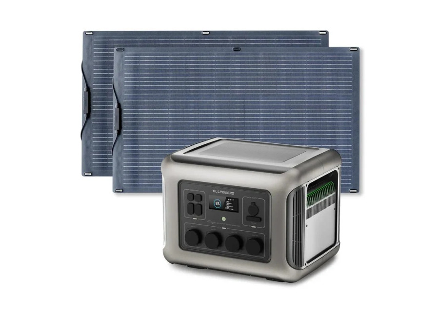 Allpowers Generador Solar 1800W (R1500 + SF100 Panel Solar Flexible 100W) – R1500 + 2 * (SF100 Panel Solar 100W)