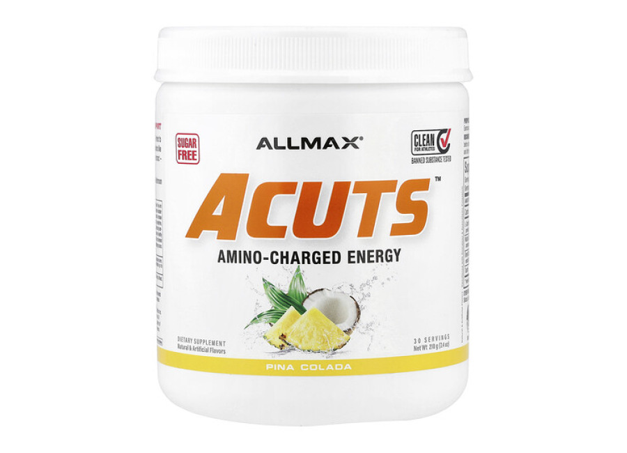 Allmax ACUTS, Bebida energética cargada de aminoácidos, Piña colada, 210 g (7,4 oz)