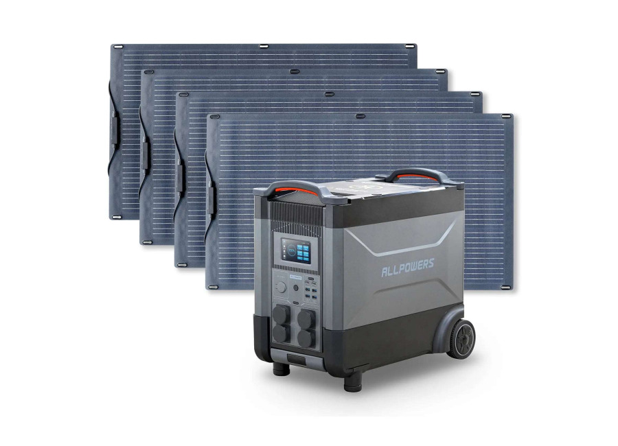 Allpowers Generador Solar 4000W (R4000R4000 V2 + SF100 Panel Solar Flexible 100W) – R4000 V2 + 4 * (SF100 Panel Solar 100W)