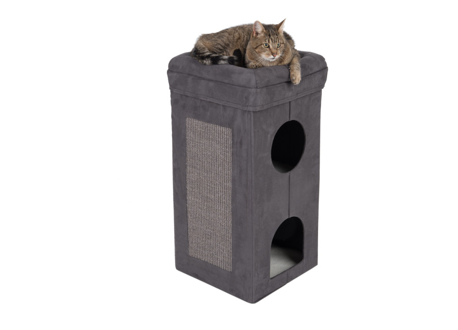 zooplus Exclusive Rascador barril plegable Soft’n Scratchy para gatos – Gri