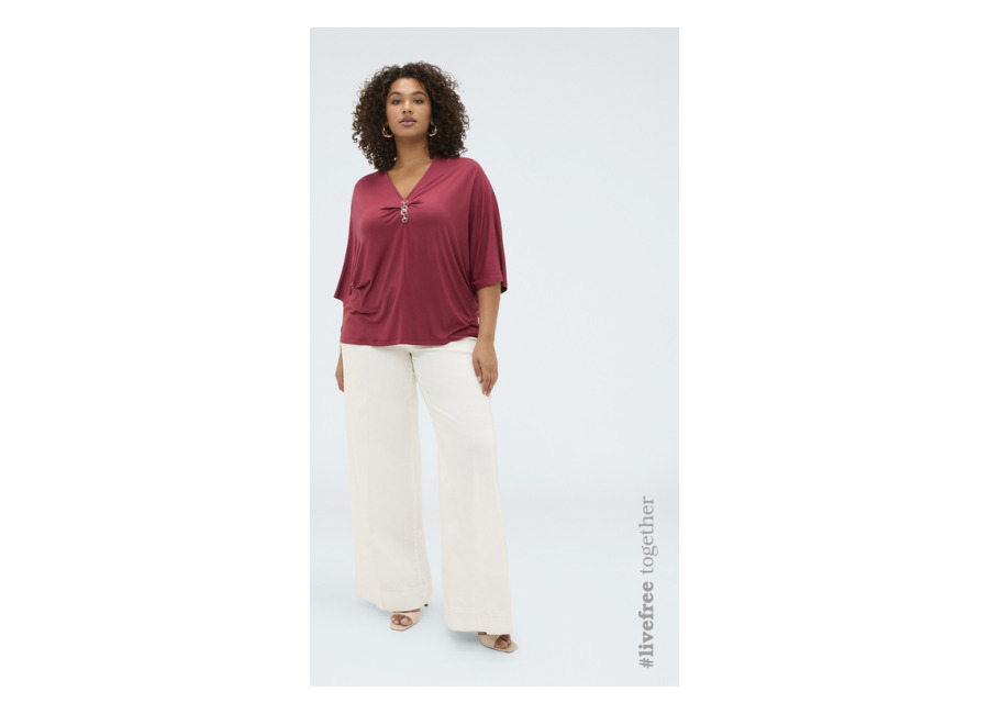 Fiorella Rubino Camiseta de viscosa con detalle decorativo
