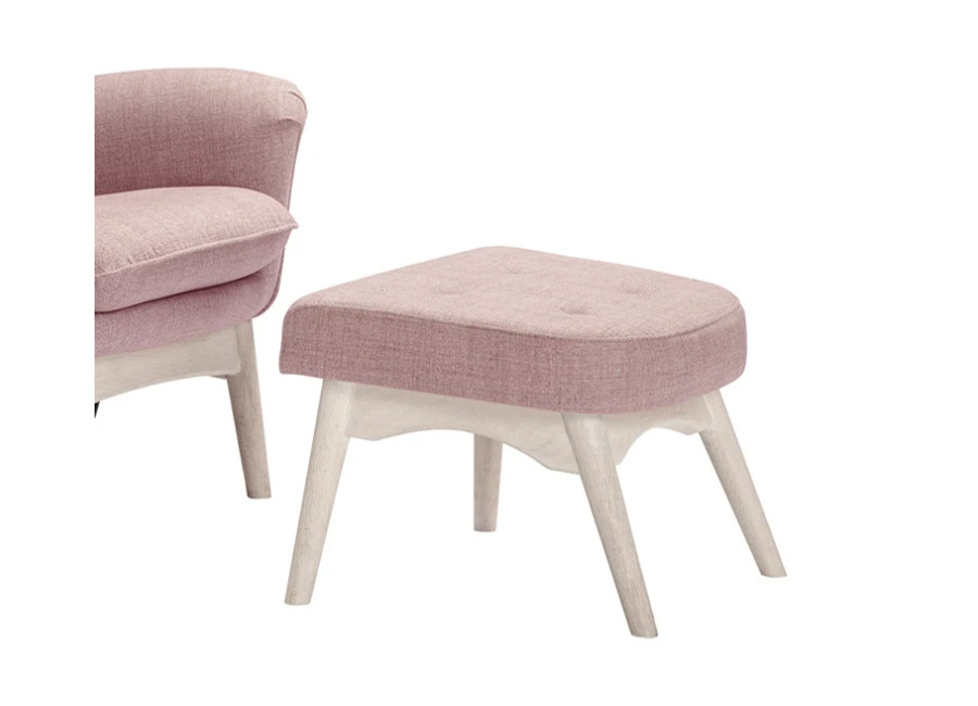 Kawola Puf FELIO Puf tapizado rosa 52×48