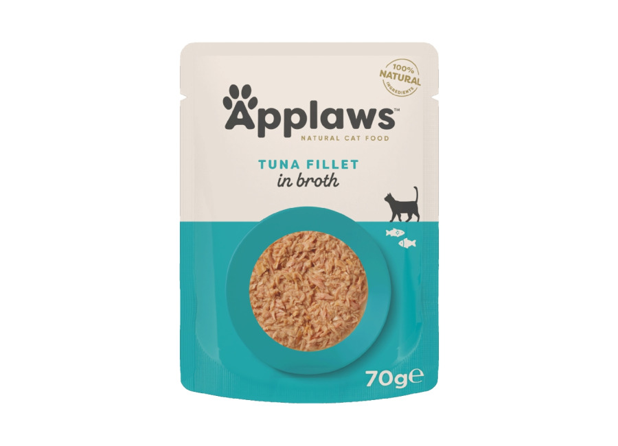 Applaws Cat Natural en caldo 48 x 70 g – Pack de prueba – Filete de atún