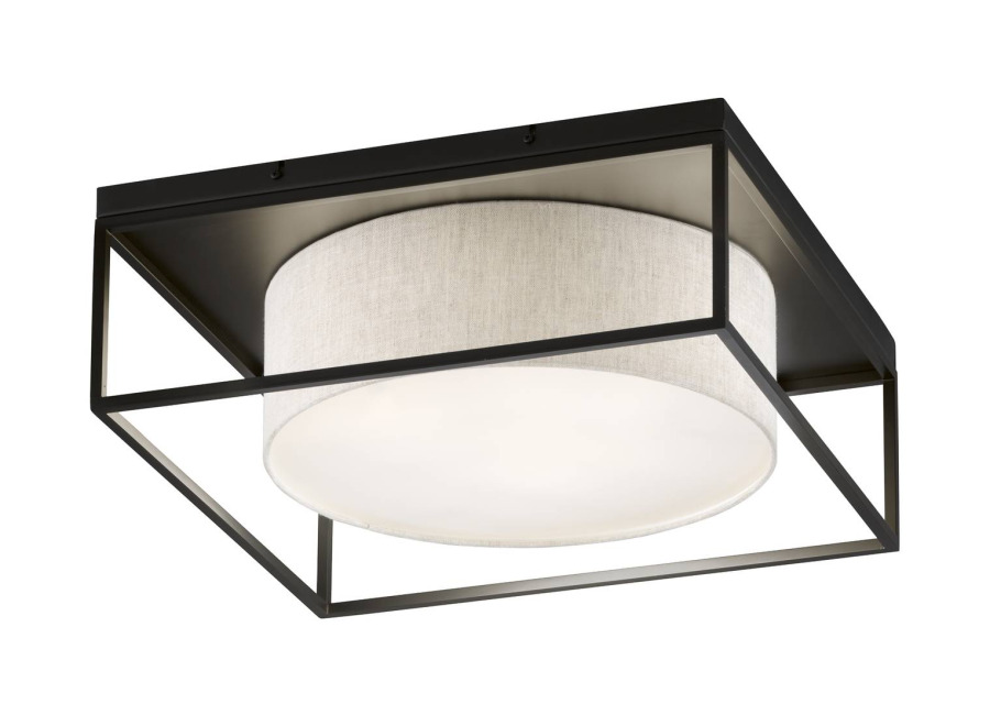 Fischer & HONSEL Plafón Carre 60x60cm pantalla tela blanco