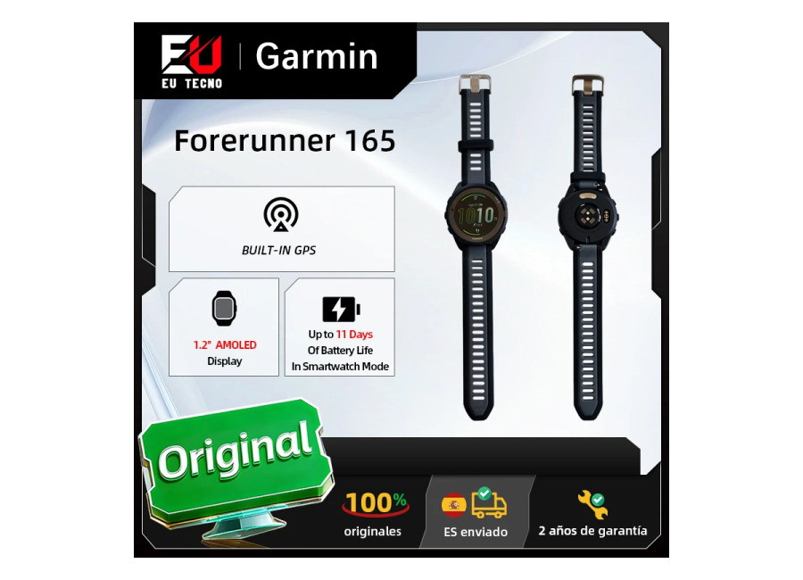 Garmin Forerunner 165 Reloj inteligente Pantalla AMOLED a todo color de 1,2 pulgadas Métricas GPS e…