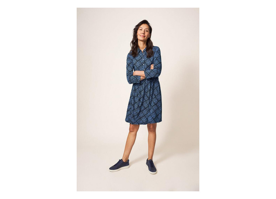 White Stuff Everly Jersey Shirt Dress Black Multi Talla: 8 REGULAR Blusón Outlet Mujer Negro