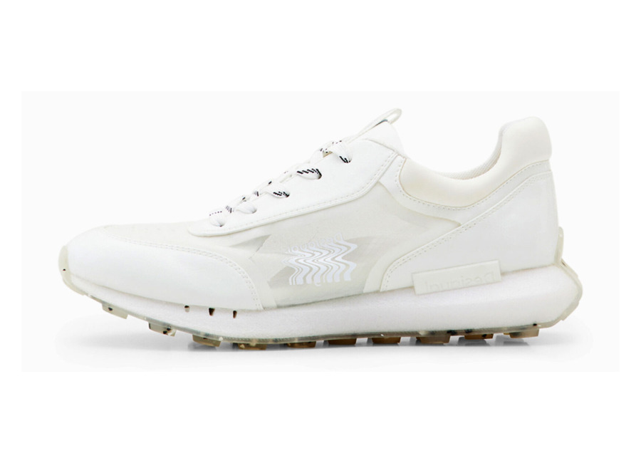 Desigual Sneakers runner transparencias, Blanco, 38