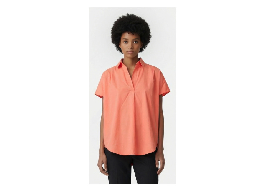 French Connection Cele Rhodes Poplin Slvlss Shrt Coral Talla: M Blusas Outlet Mujer Naranja