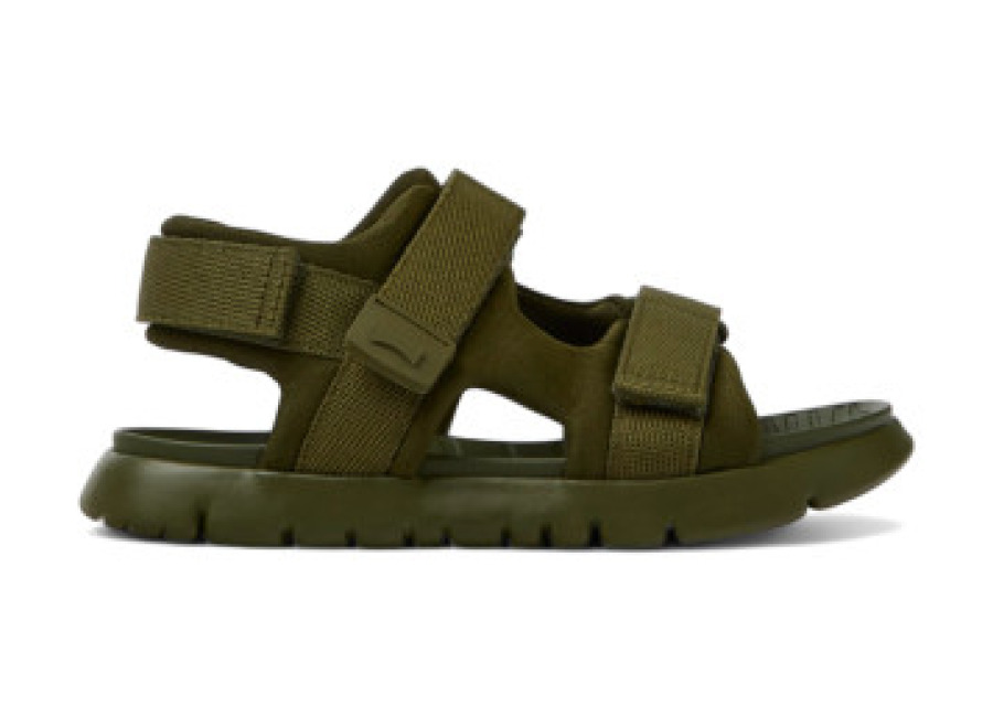 Zapatillas Camper unisex para niños. K800532-005 Sandalias Oruga verde (38), Plano, Velcro, Casual, Beachwear, Poliéster reciclado, moda infanti