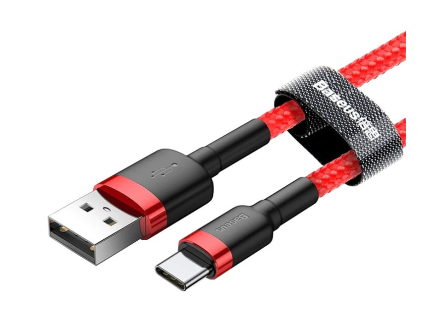 Móvil Baseus Cafule Cable USB a USB Tipo C 1M Rojo