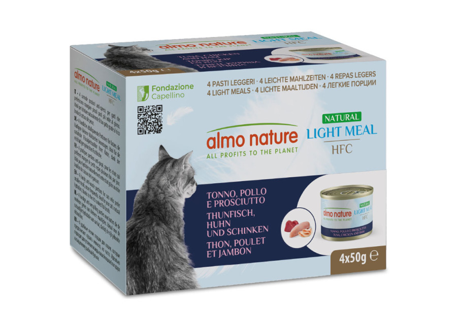 Almo Nature HFC Natural Light 24 x 50 g – Pack Ahorro – Atún, pollo y jamón cocido
