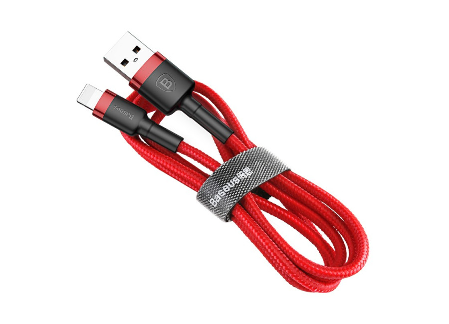 Móvil Baseus Cafule Cable USB a Lightning Apple 1M Rojo
