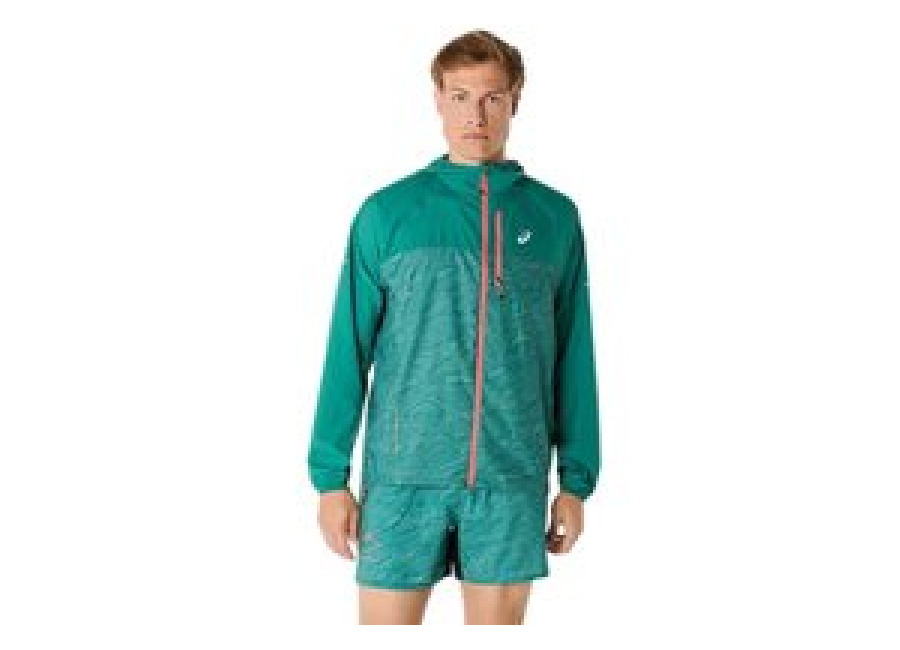 Asics Fujitrail Packable Jacket Green, Size XS.