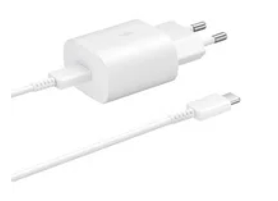 Samsung 25W USB Tipo-C Cable USB Tipo-C Carga Super Rápida Blanco – Cargador de Pared