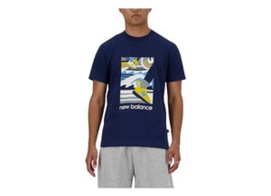 New Balance Sport Essentials Triathlon Marineblaues T-Shirt, Größe