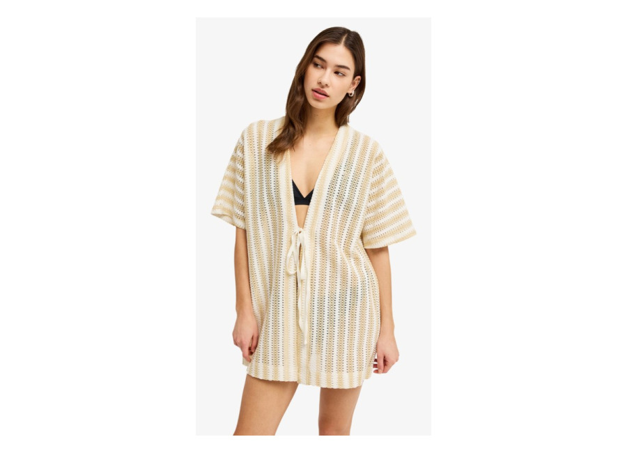 Roxy Moana Story – Cover-up de playa tipo kimono Beige Mujer