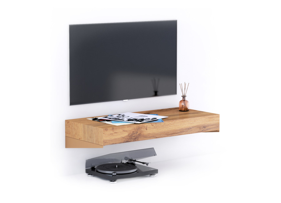 Mobili Fiver Mueble Tv Suspendido Evolution 90×40, Madera Rustica
