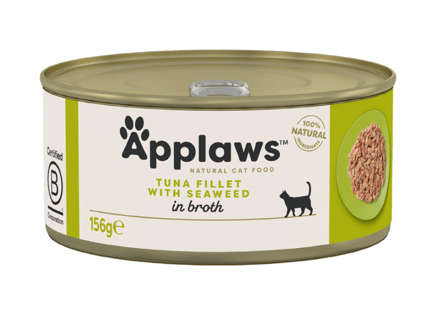 Applaws en caldo 24 x 156 g latas para gatos – Pack Ahorro – Atún y alga