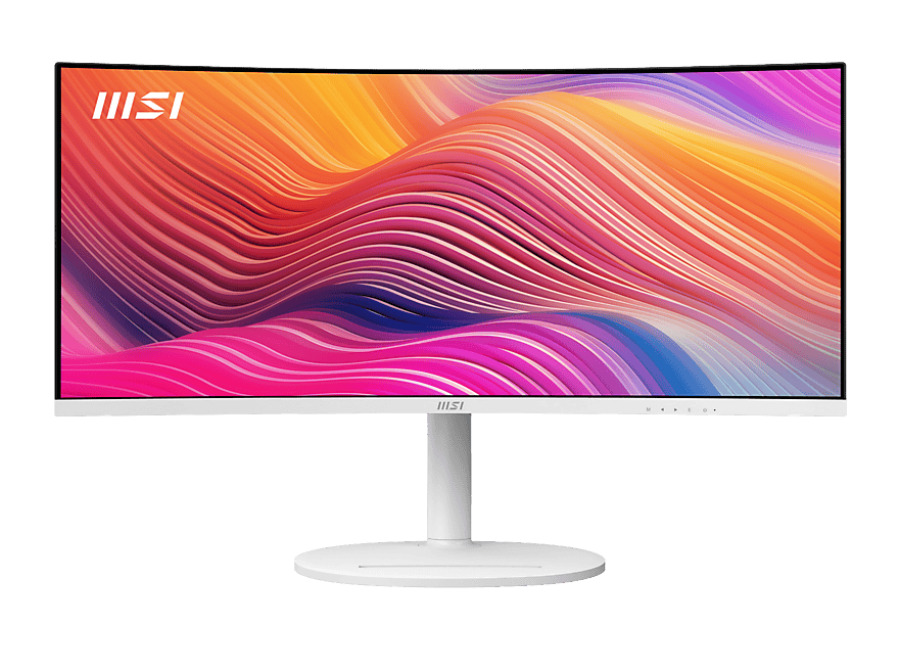 Msi Monitor – MSI Modern MD342CQPW, 34″, UWQHD, 1ms MPRT, 4ms GtG, 120Hz, 1x USB-B, 2x USB-A, HDMI, DisplayPort, Curvo, Altavoces integrados, Blanco