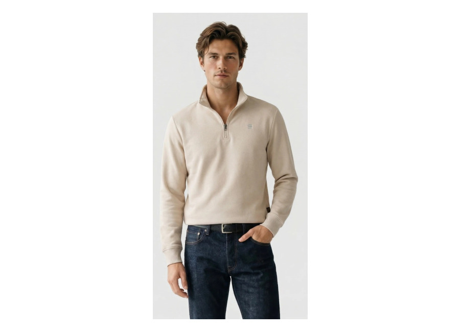 g-star half zip stand up collar sweat l/s white | jerseis outlet | hombre | blanco