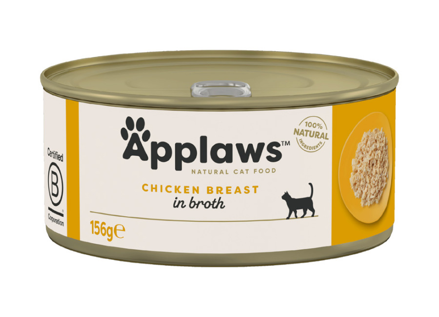 Applaws en caldo 24 x 156 g latas para gatos – Pack Ahorro – Pechuga de pollo