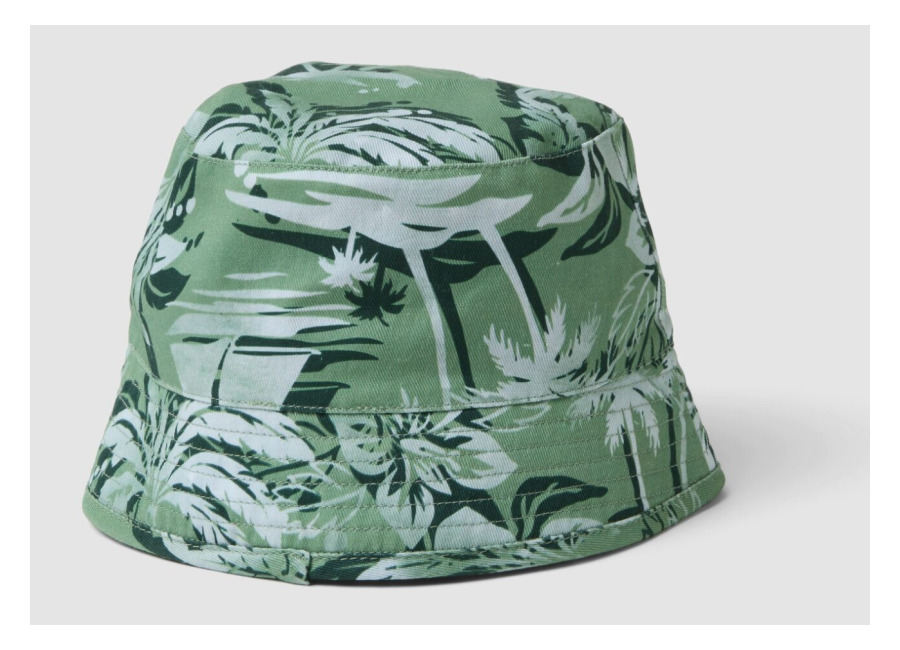 piombo kids, gorro bucket verde de jersey de algodon puro, nino, verde
