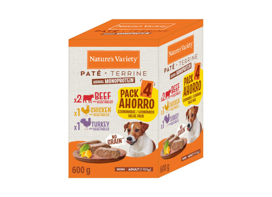 Nature’s Variety Nature’s Variety Original Paté No Grain Mini 16 x 150 g – Pack Ahorro mixto – Ternera, pollo, pavo