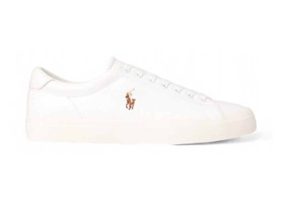 polo ralph lauren para hombre. 816785025004 zapatillas de piel lonwoord blanco , plano, cordones, casual