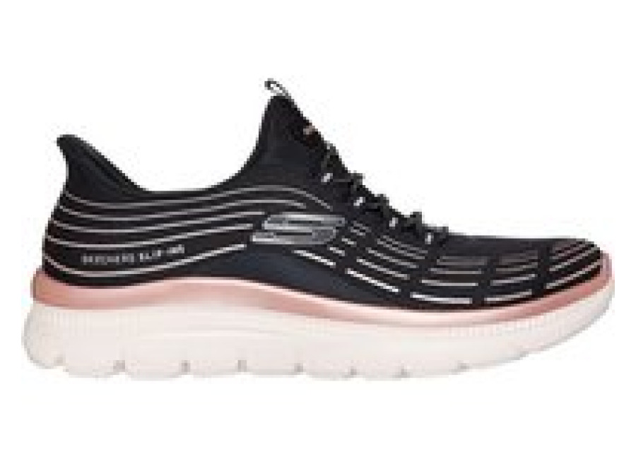 Skechers Zapatillas Skechers Slip-Ins Summits Plus – Soft Luster Black/Rose Gold Knit Mujer