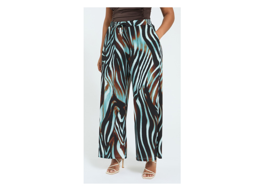 Fiorella Rubino Pantalones palazzo de cebra en jersey
