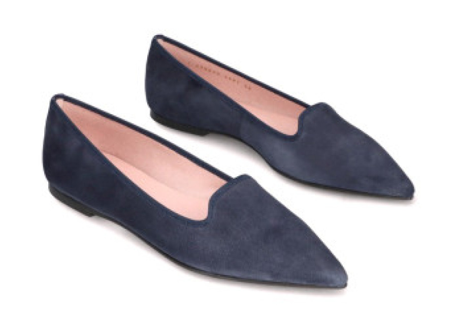 pretty ballerinas para mujer. 43282 zapatos de piel ella marino , azul, plano, ante, ninguno, casual