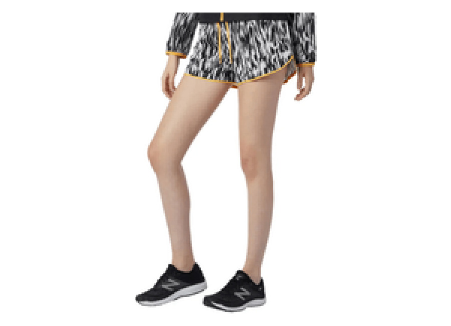 New Balance Shorts New Balance Impresso Fast Flight Split Branco Preto Feminino, Tamanho