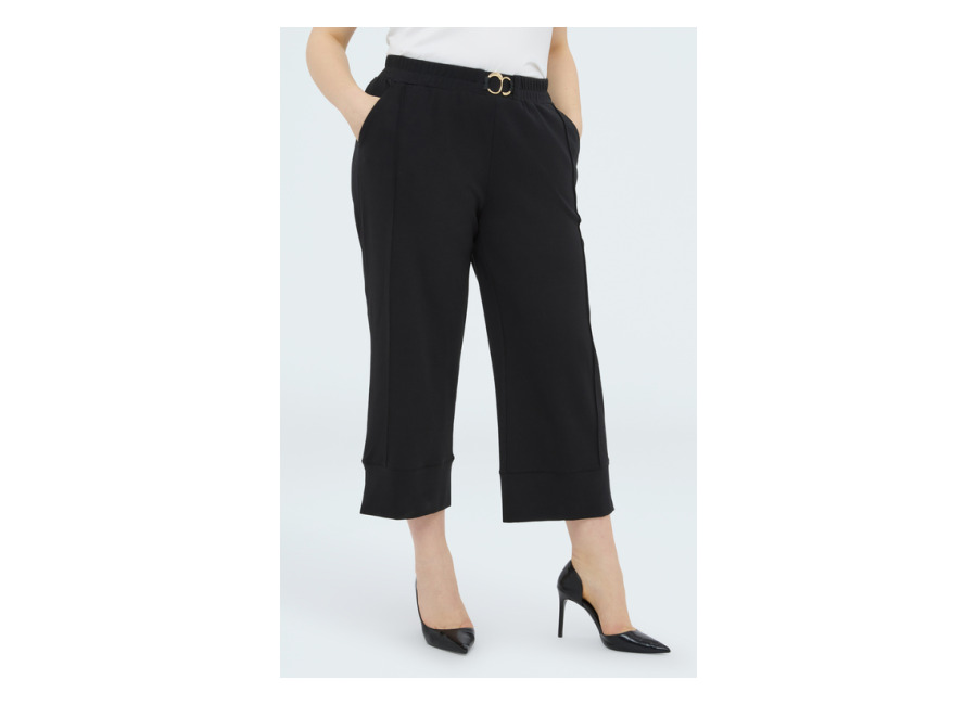 Fiorella Rubino Pantalones cropped de felpa con detalle joya