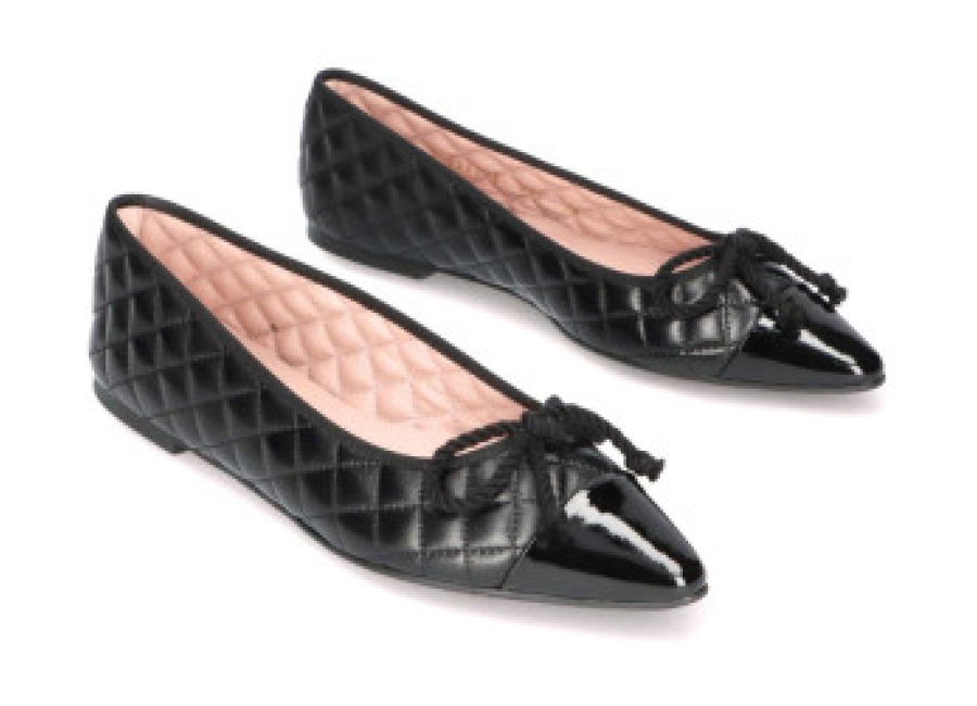 pretty ballerinas para mujer. 49569 manoletinas de piel tyra negro , plano, ninguno, casual