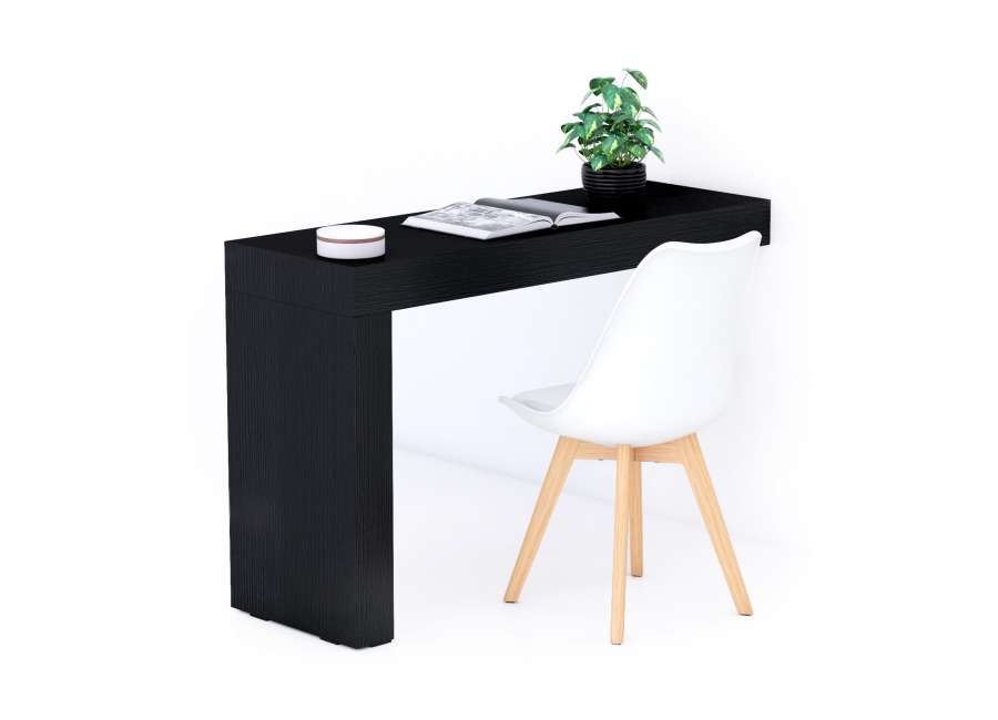Mobili Fiver Escritorio Evolution 120×40, Madera Negra con una pata