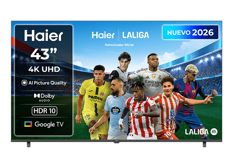 Haier TV 4K 43″ – Haier K85 Series H43K85GUX, UHD HDR10, Google TV, AI Picture Quality, Gaming 120Hz, Negro