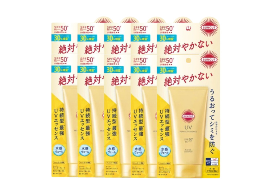 Kose Suncut UV Perfect Essence SPF50+ PA++++ (2024 Version) – 80g (10ea) Set