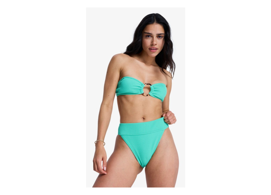 Roxy Roxy Sunshine Moderate High Leg – Braguitas de bikini de talle alto Verde Mujer