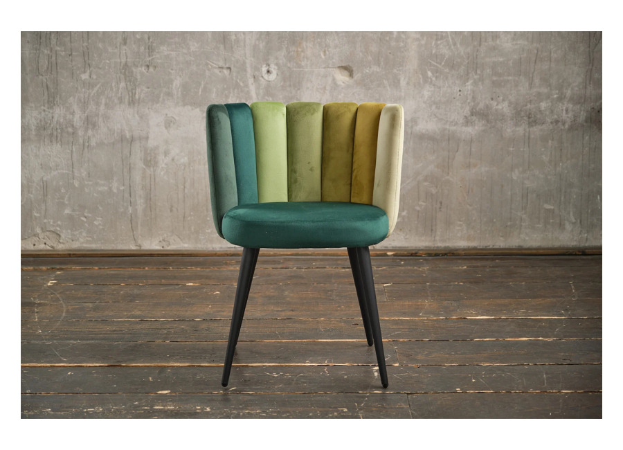 Kawola Silla KAWOLA JADA, silla de comedor, terciopelo verde, patas negra