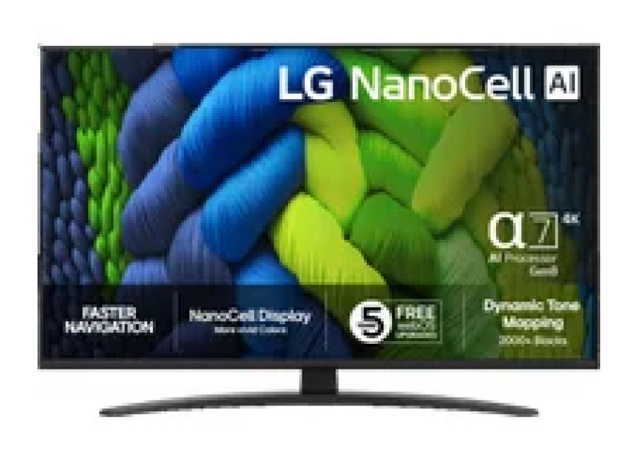 LG Televisor LG 43NANO82A6B.AEU NanoCell 43 pulgadas LED LCD 4K UHD webOS 23