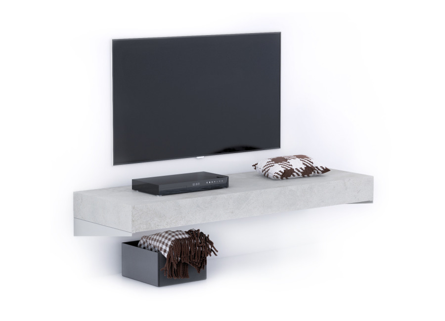 Mobili Fiver Mueble Tv Suspendido Evolution 120×40, Cemento Gri