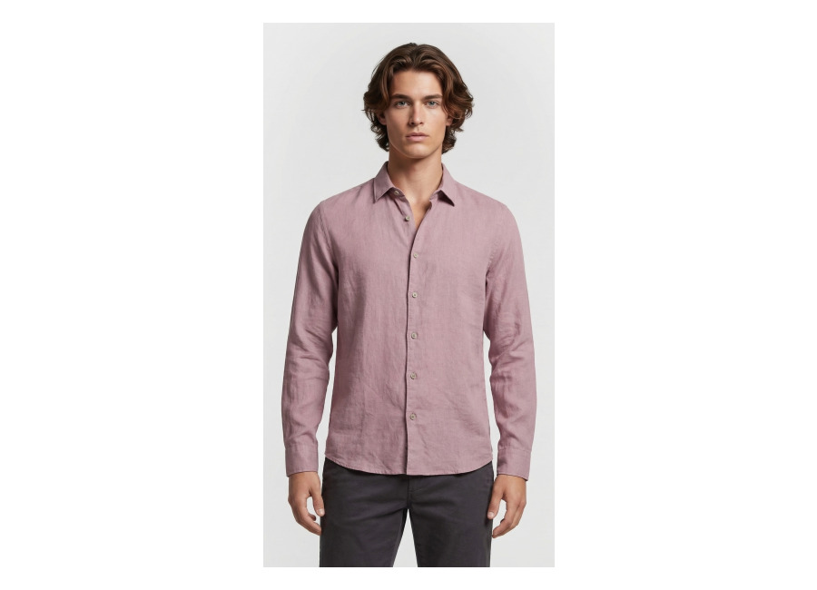 no excess shirt solid with linen mauve | camisas casuales outlet | hombre | purpura