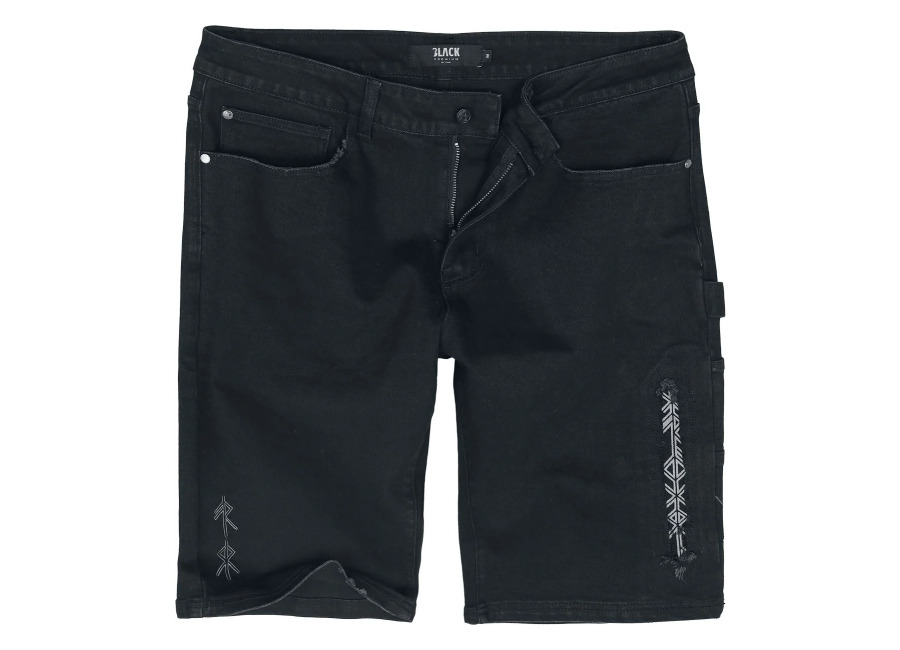 Black Premium by EMP Pantalones cortos de Black Premium by EMP – Celtic Snake Denimshorts – S XXL – para Hombre – Negro